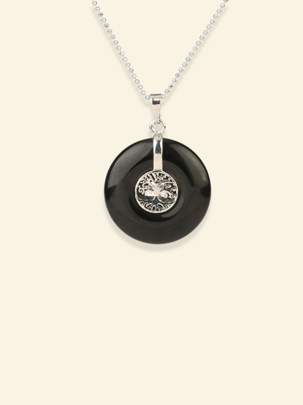 Collier Arbre de Vie Reiki Agate noire