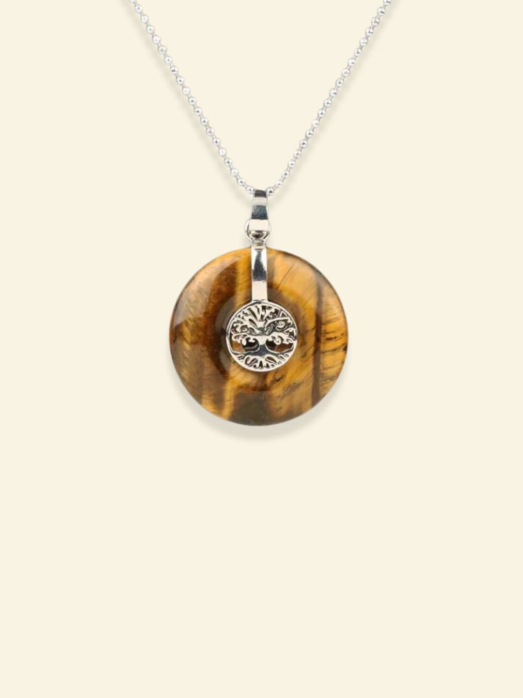 Collier Arbre de Vie Reiki Oeil du tigre