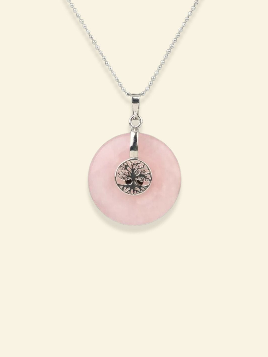 Collier Arbre de Vie Reiki Quartz rose