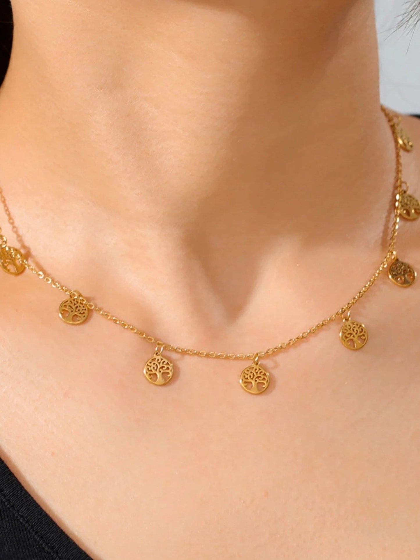 Collier Femme Argent Arbre de Vie Doré