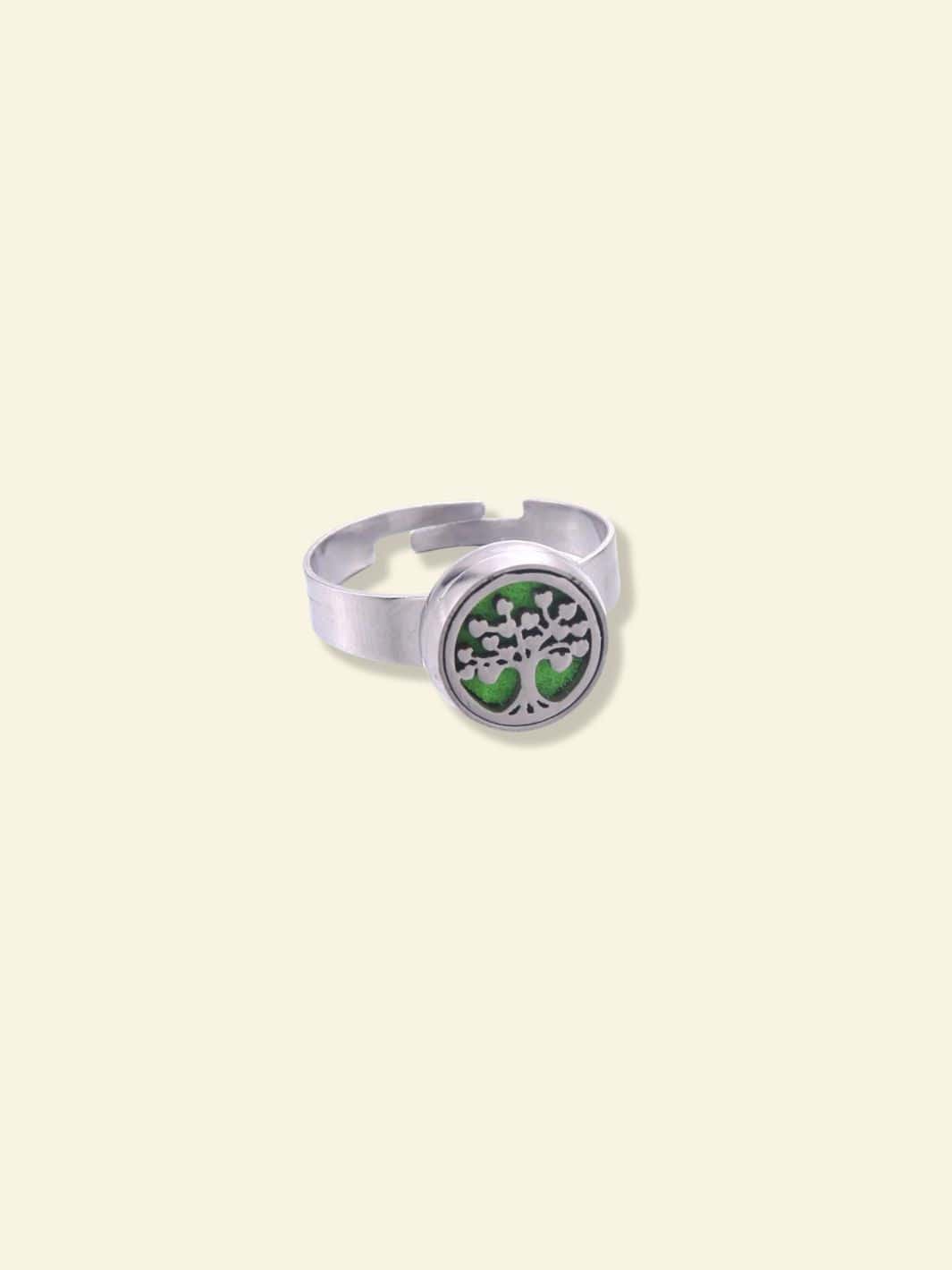 Bague Arbre de Vie Argentée Vert