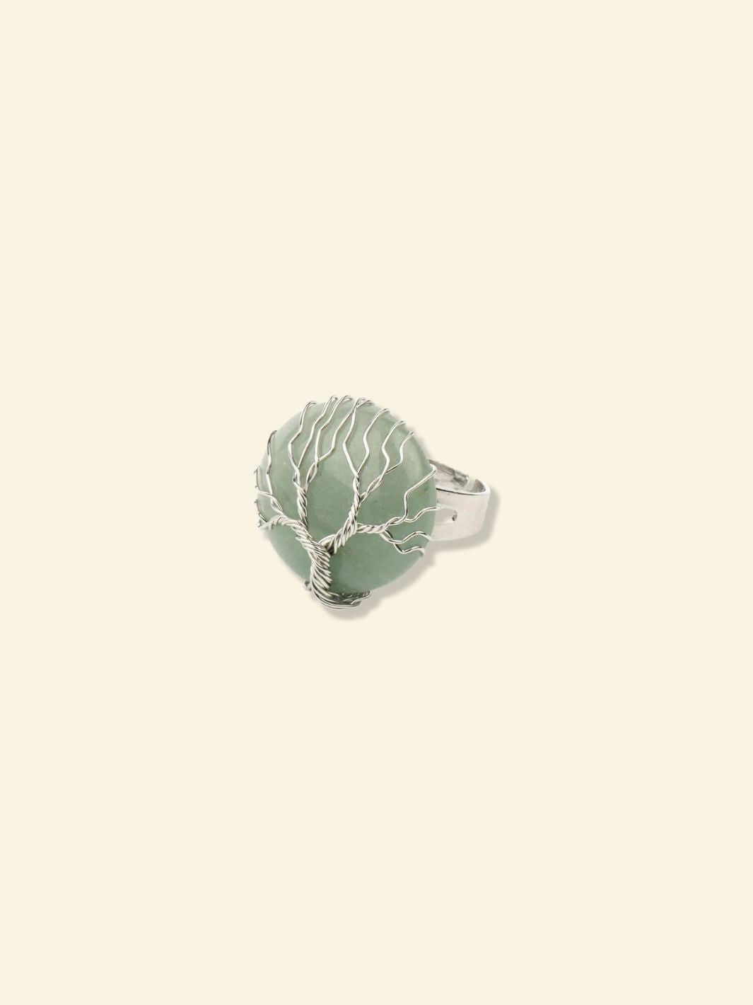 Bague Arbre de Vie Pierre Précieuse Aventurine verte