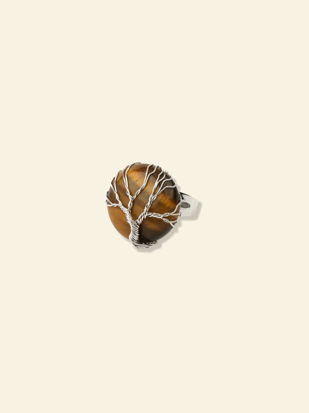 Bague Arbre de Vie Pierre Précieuse Oeil du tigre
