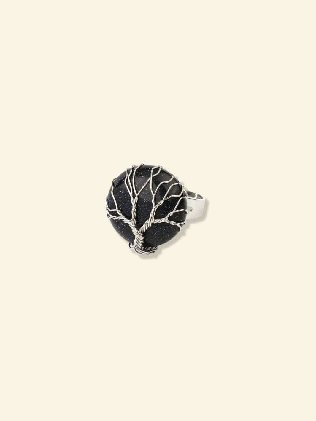 Bague Arbre de Vie Pierre Précieuse Sable bleu