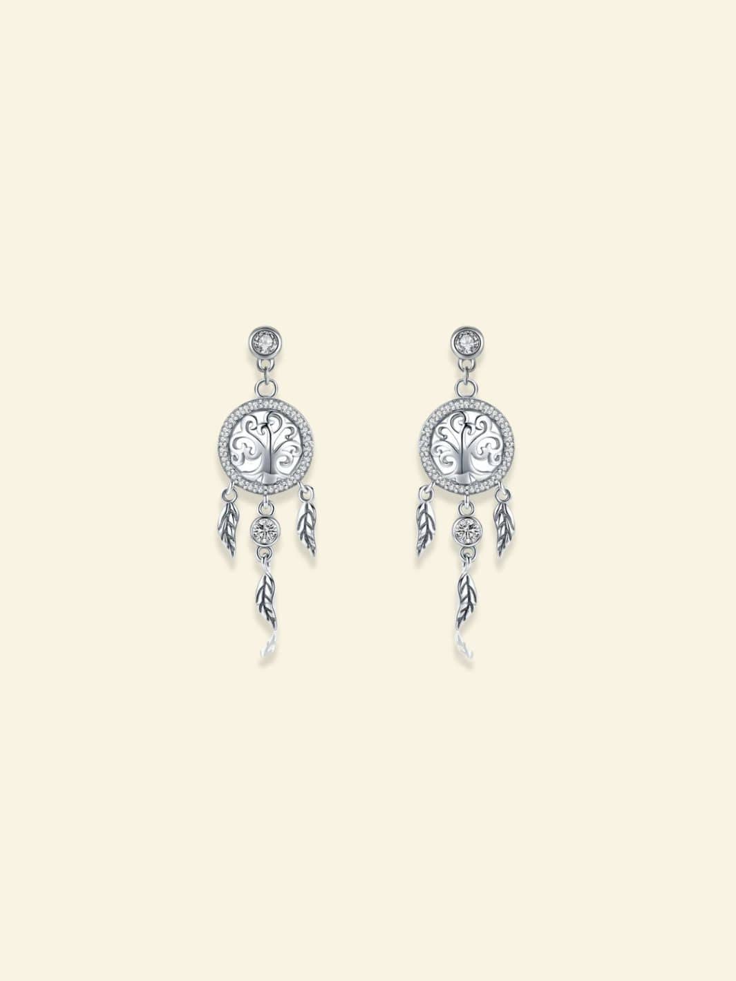 Boucles d'Oreilles Arbre de Vie Argent