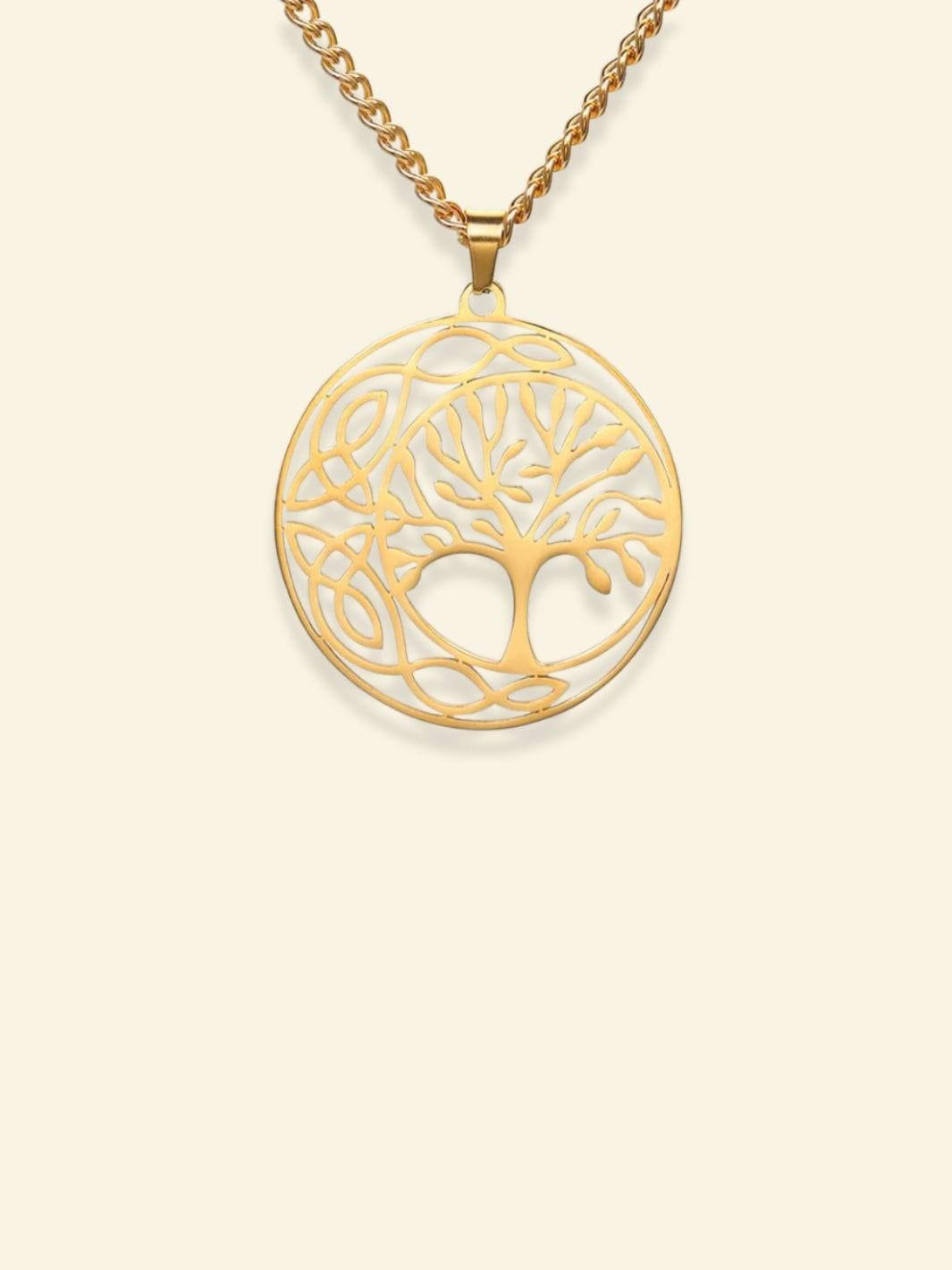 Collier Lune Arbre de Vie Doré / 45cm