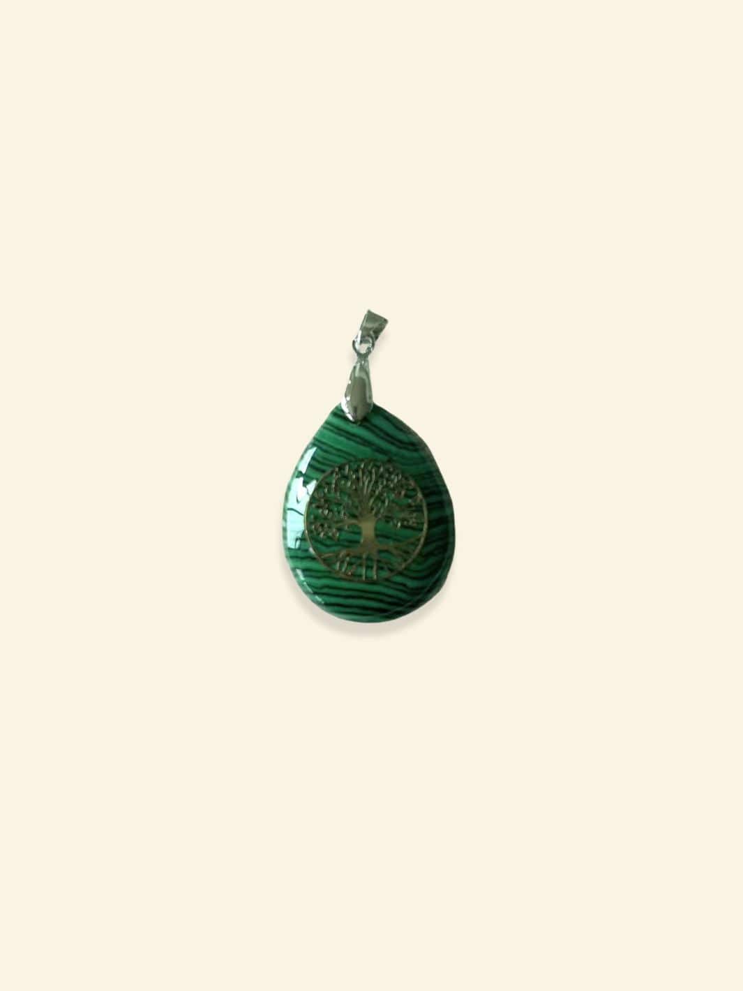Pendentif Arbre de Vie Chakras Malachite