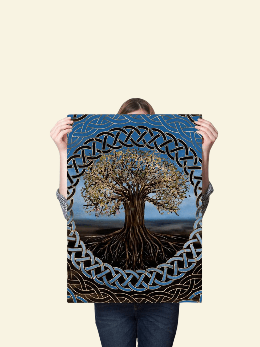 Toile Arbre de Vie "Racines de l'Harmonie" | L'Unique Arbre de Vie Peinture sur toile / 20X25cm - Sans cadre